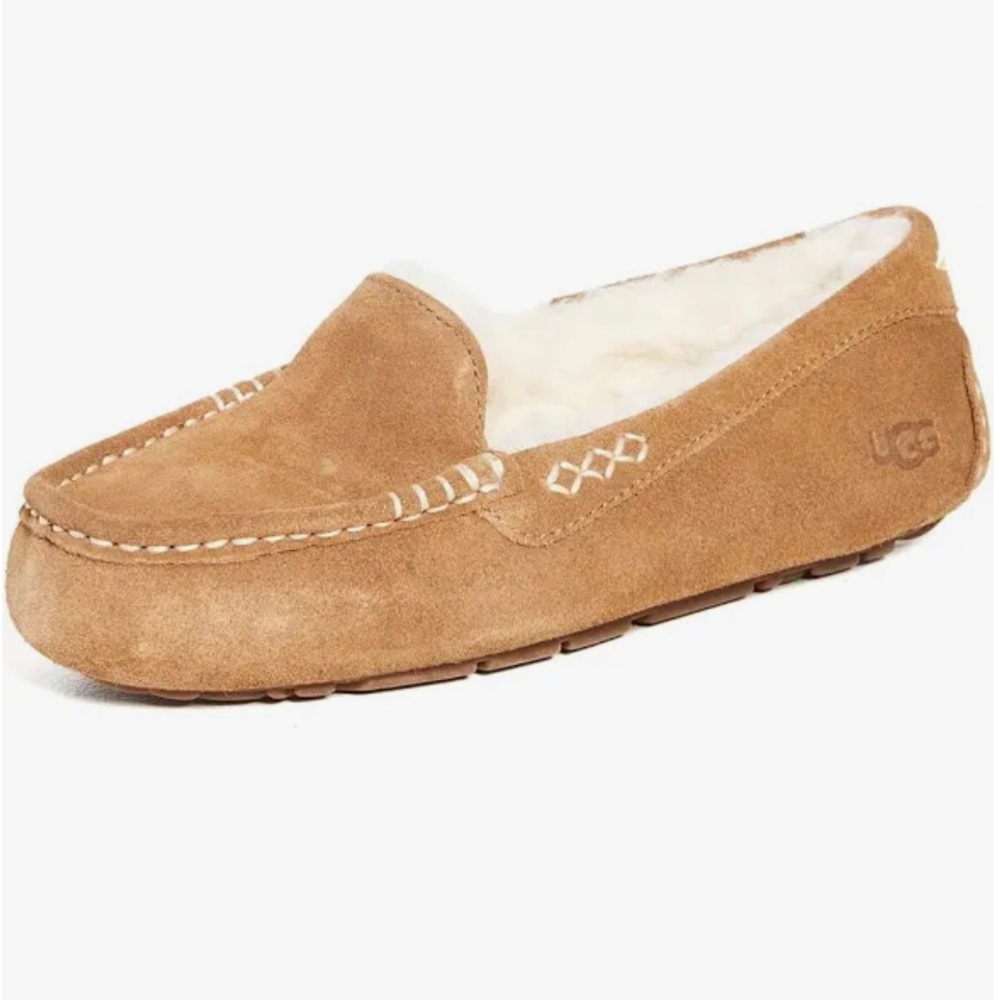 UGG women’s chestnut Suede Ansley Slippers size 8 - Picture 1 of 9